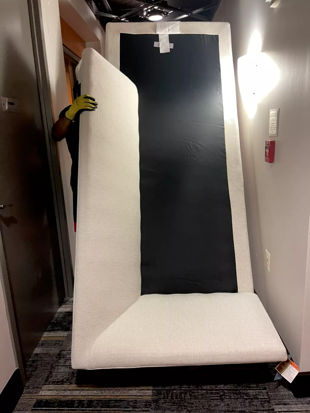 Oversized upholstered headboard