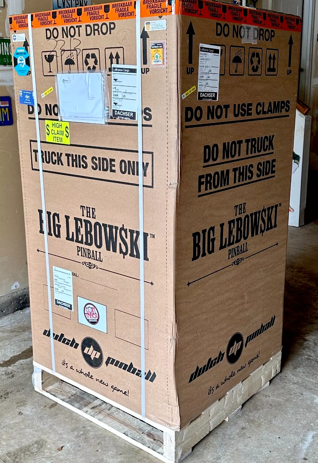 The Big Lebowski pinball — crated